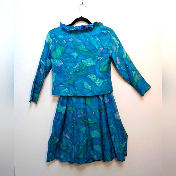 Vintage 1950s Handmade Silk Dress with Jacket - Picture 4 of 9